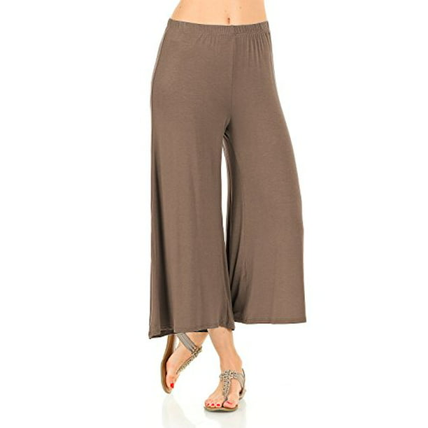 iconic luxe Womens Elastic Waist Jersey Culottes Pants